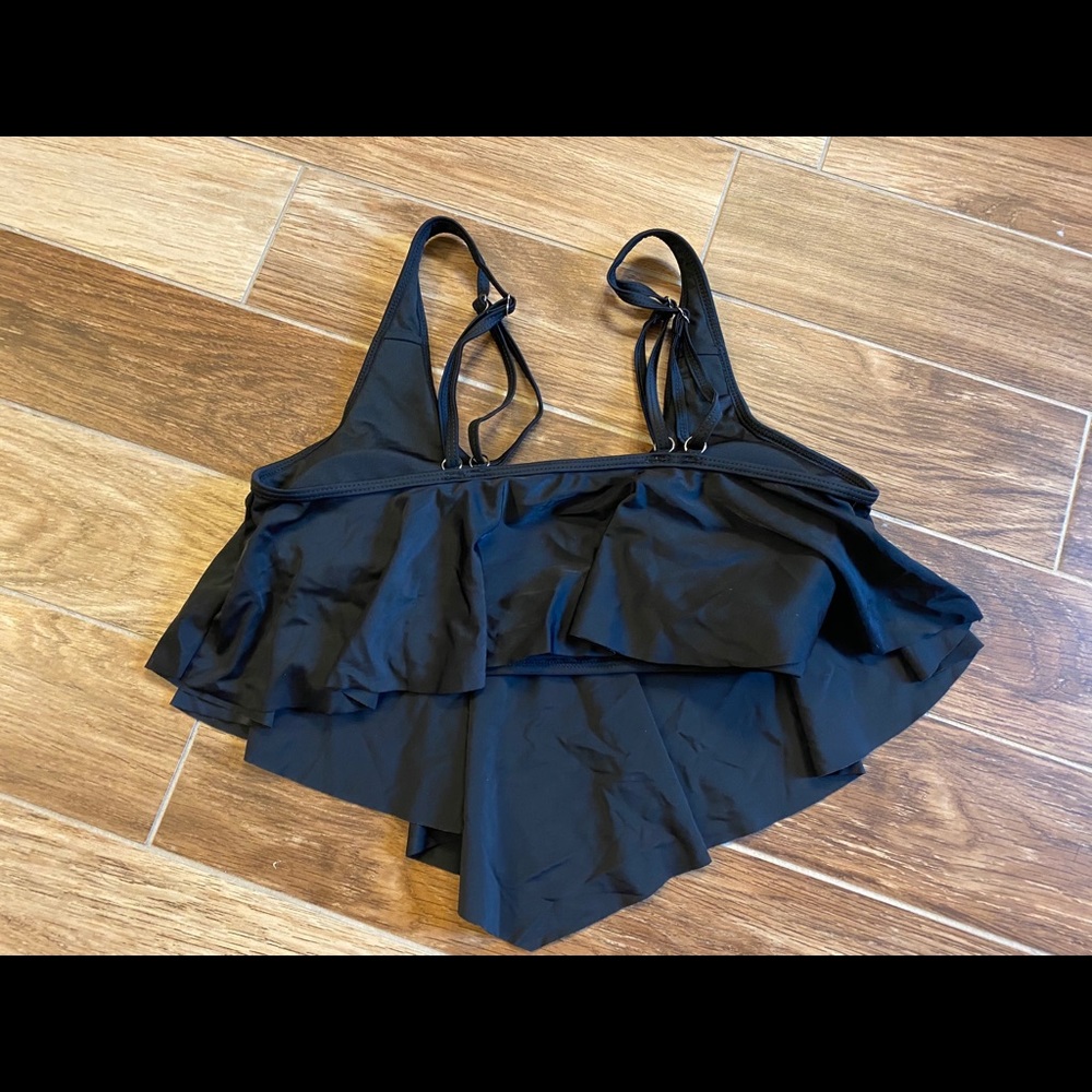 Coskaka Black Flounce Tankini Top- Medium like NEW - Picture 6 of 7